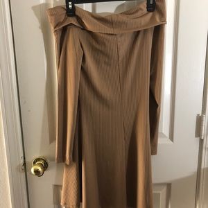 Forever 21 Gold Cold Shoulder Dress